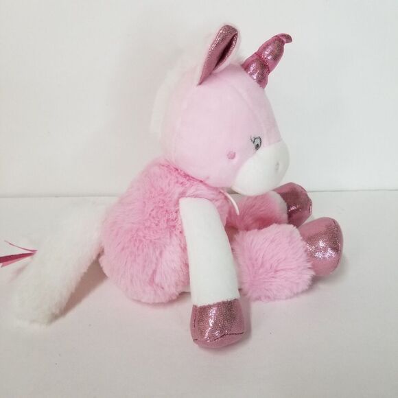 Baby Nat‎ Unicorn Pink Stuffed Plush with Spakley Accents & Security Blanket - Picture 3 of 15